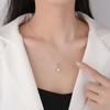 Hot Selling Cross‑border S925 Sterling Silver Princess Cut Moissanite Pendant Necklace for Women, Clavicle Chain, Valentine's Da