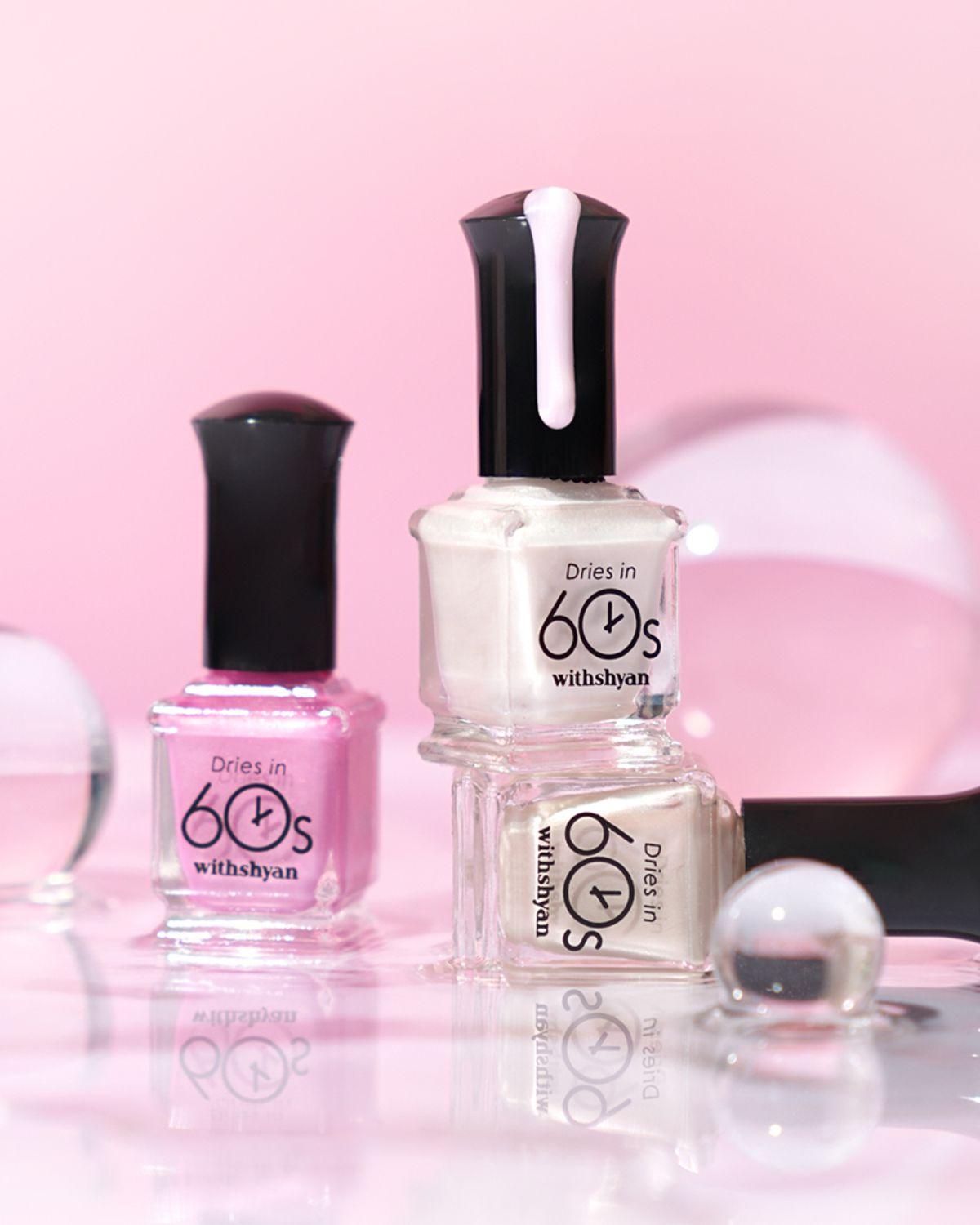 Лак для ногтей, сохнущий за 60 секунд, с 2 жемчужными полосками M172 Cream Pearl