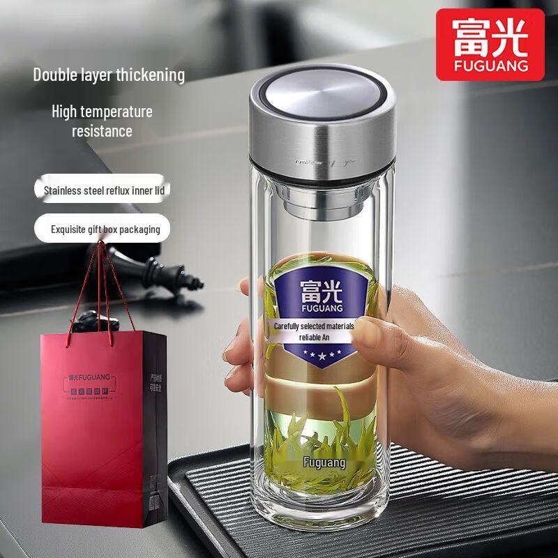 Fuguang Zunjue Double Wall Glass Business Cup