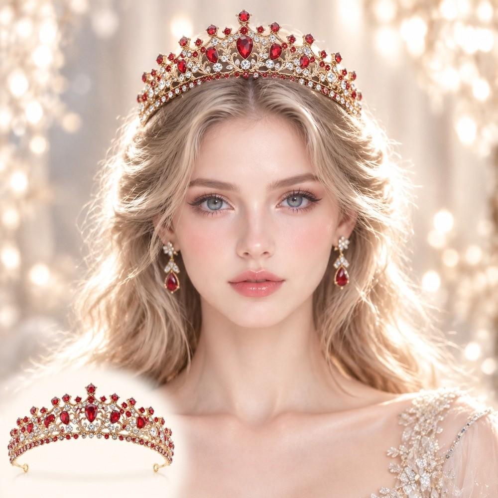 Baroque Style Princess Headband Gold Plated Bridal Tiara Fairy Rhinestone Headband  Pageant