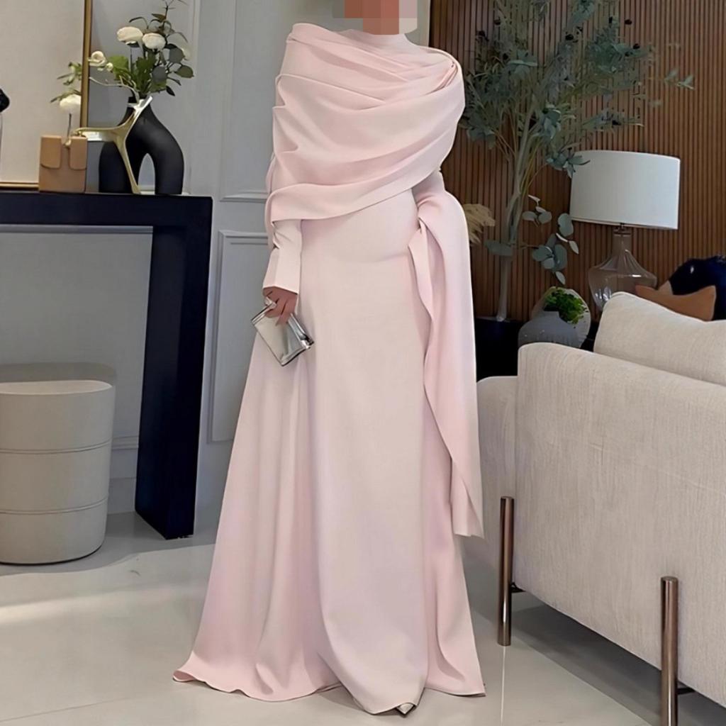 Sexy gefaltetes langes Abendkleid für Damen für Herbst und Winter, für grenzüberschreitende formelle Party-Anlässe