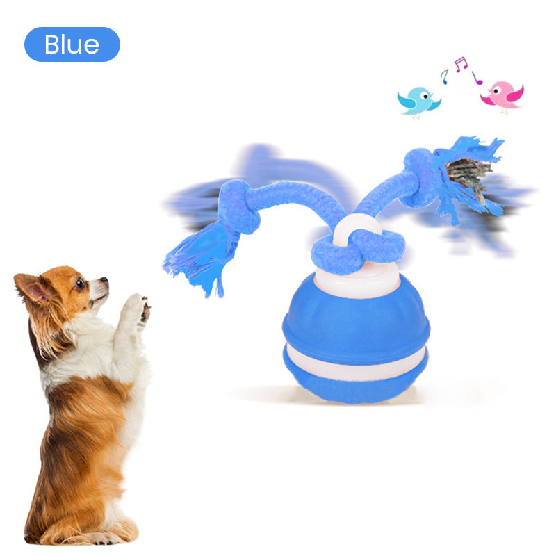 Smart Dog Toy Ball Electronic Interactive Pet Toy Moving Ball Rope Automatic Moving Toy USB Rechargeable Toy for Puppy Chew