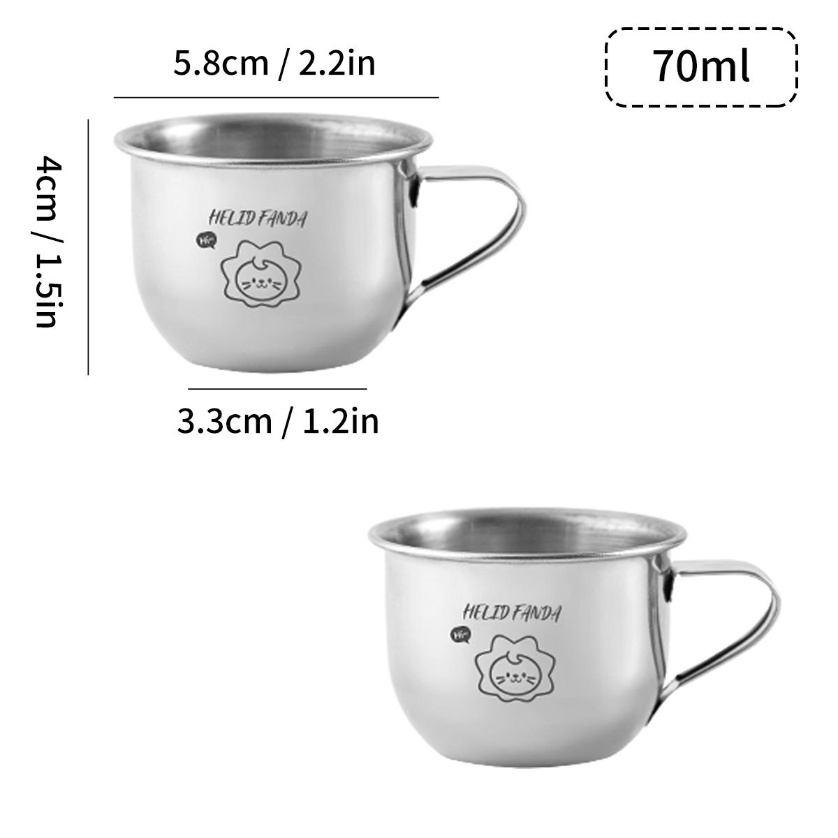 

WORTHBUY 70/200 мл Детская миска 304 Нержавеющая сталь Миска для риса Прочный Стакан для воды С ручкой Кухня Ребенок Милые узоры Чашка для молока