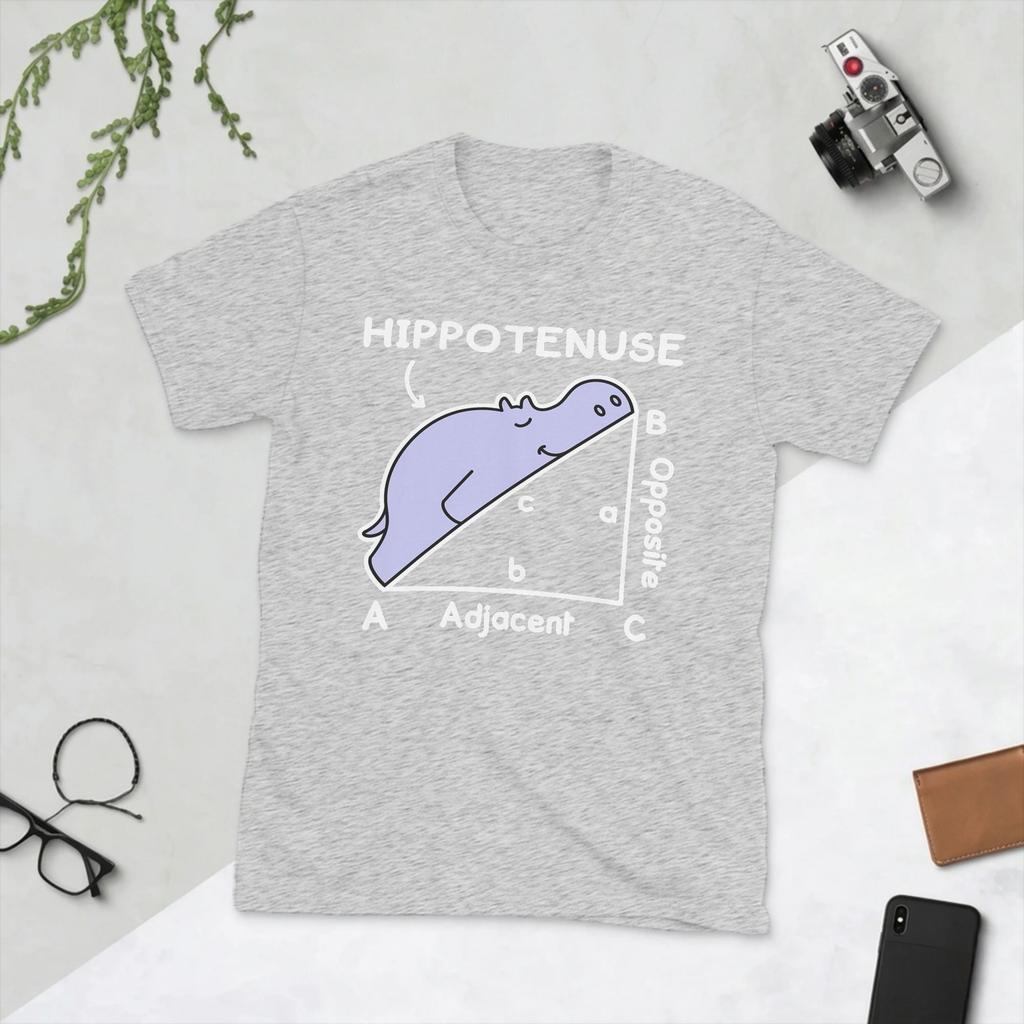 Hypotenuse Math Pun Hippotenuse Unisexs T Shirt Novelty Tee Shirt Short Sleeve Crew Neck TShirts 100 Cotton Summer Clothing