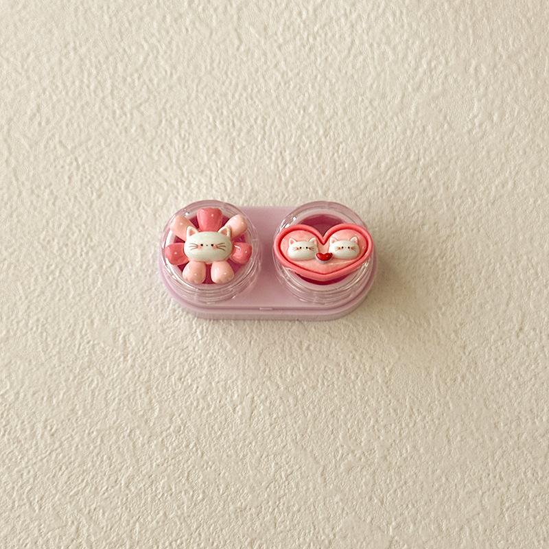 Cute Contact Lens Case Portable Drawer-Style Color Cartoon Contact Care Box Mini Drawer Plastic Travel Small Companion Box