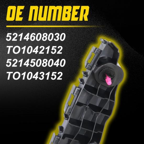 2X Front Driver&Passenger Side Bumper Brackets Black For -2025 Toyota Sienna