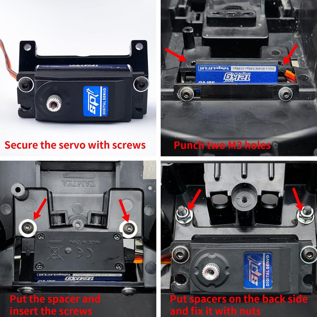 TRZX Aluminium Servo Halterung Feste Halterung Upgrade Teil für 1/12 Tamiya 57409 Lunchbox RC Car