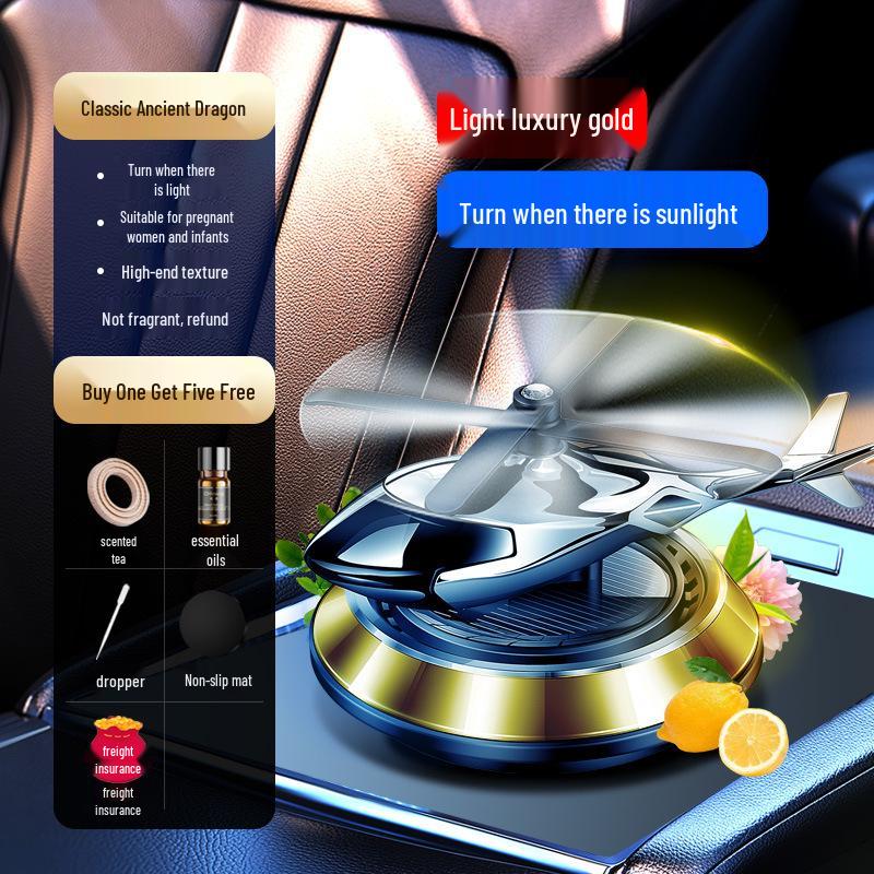 Intelligent Rotating Helicopter Solar Car Air Freshener Ornament