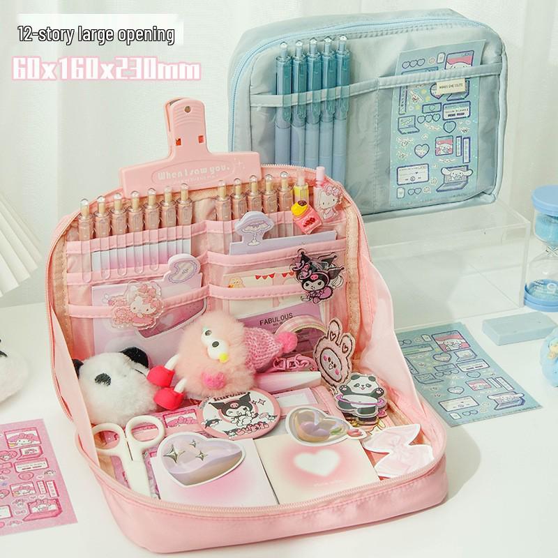 

Panda 12-Layer Large Capacity Pencil Case for Girls and Boys - Ideal for Primary and Junior High School