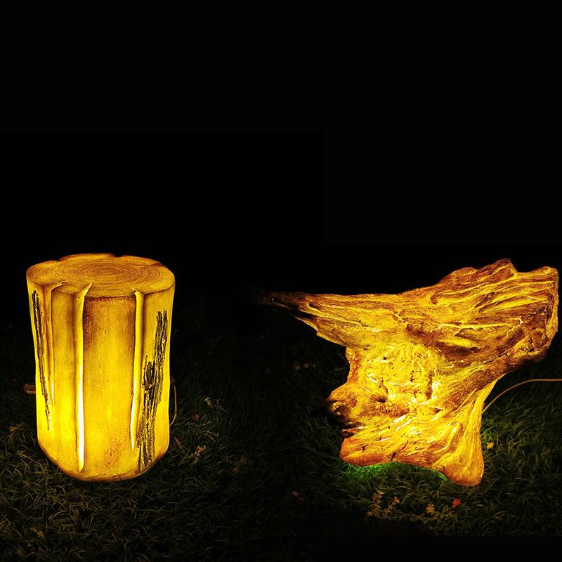 Solar-Powered Outdoor Waterproof Tree Stump Garden Light