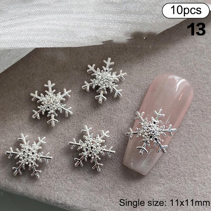 

10 шт. Снежинка сплав украшения для ногтей Подвески для ногтей DIY стереоскопические Высокое качество Несколько стилей Подвески для ногтей Энтузиасты нейл-арта