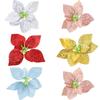 Elegant 16cm Assorted Colors Plastic Christmas Flower For Stylish Holiday Decor And Parties