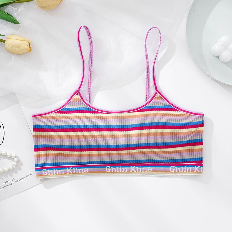 

Новинка 2023 года, удобная радужная разноцветная нагрудная накладка для девочек, маленькая грудь, дышащий пояс для девочек, нагрудная накладка с женской нагрудной накладкой One Size фиолетовый