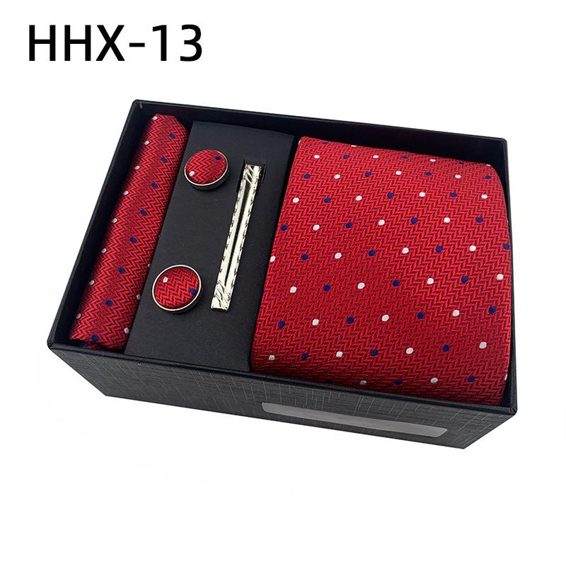 Paisley Men'S Tie Square Cuff Tie Clip Gift Box Set Business Casual Tie Black Gift Box