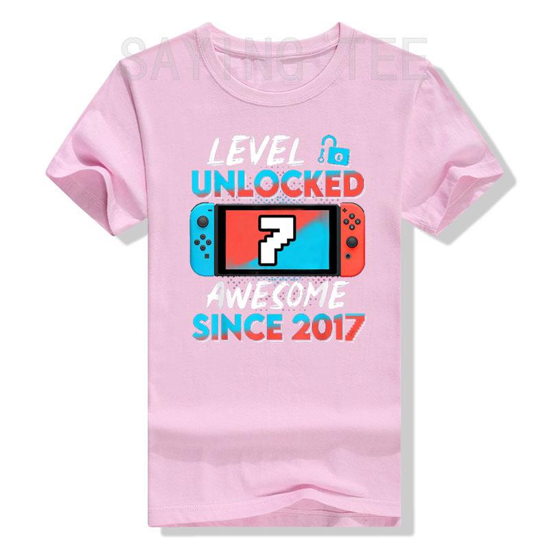Level 7 Unlocked Awesome Since 2017 7th Birthday Gaming TShirt Gamer 7 Year Old Birthday Gift Video Game Lovers Tee Fashion Top