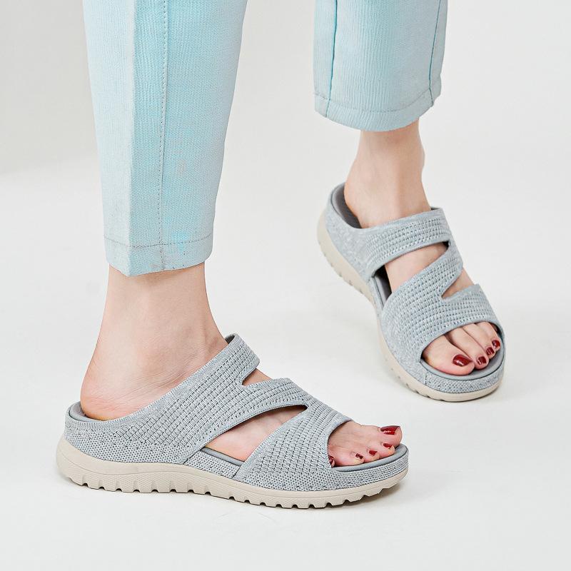 Summer Comfortable European American Sports And Casual Sandals New 2025 Velcro Hollow Thick-Soled Women's Sandals Lightweight