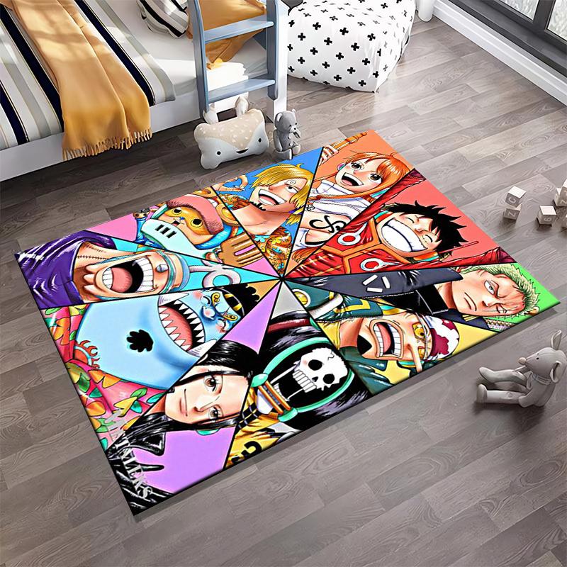Colorful Anime Character Collage Rug Non-slip rug suitable for living room and bedroom sofas