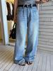 Thirteen Rows Kapok Spring Retro Blue Wide-Leg Jeans 268001
