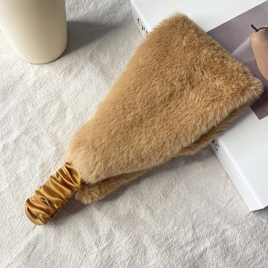 Faux Fur Lined Winter Headband Solid Color Ear Warmer with Elastic Telescopic Straps Earmuff Headscarf