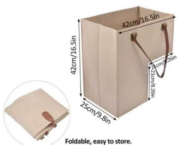 Felt Staircase Storage Basket with Leather Handles for Toys and Home Organization