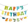 Mori Dinosaur Balloon Set, Dinosaur Birthday Letter Flag Children'S Paper Fan Party Decoration