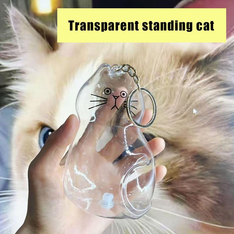 Cat Hair Collection Pendant Oversized Transparent Hair Storage Box Pet Commemorative Collection Bag Keychain Luggage Accessories