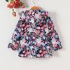 Außenhandel Kinderbekleidung Neue Herbst Winter Floral Bedruckte Kapuzen Fleecejacke für Mädchen