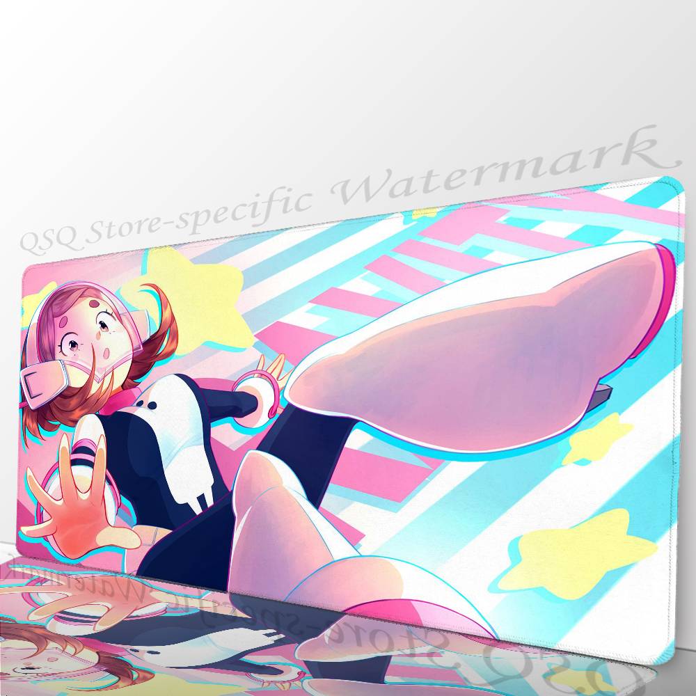 Ochaco Uraraka Anime My Hero A-Academia Mousepad Mouse Mat Desk Mat With Pad Gaming Accessories Prime Gaming XXL Keyboard Pad