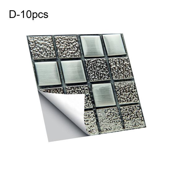 10ks/sada Exquisite Easy Clean Anti-Scratch Samolepicí PVC samolepicí 3D obtisk na dlaždice 3D samolepka na dlaždice