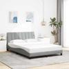 VidaXL Bed Frames Without Mattress Light Grey 120x200 Cm Fabric, Bed, Slatted Base, Fabric Bed, Bedroom Furniture, Bed 3310447
