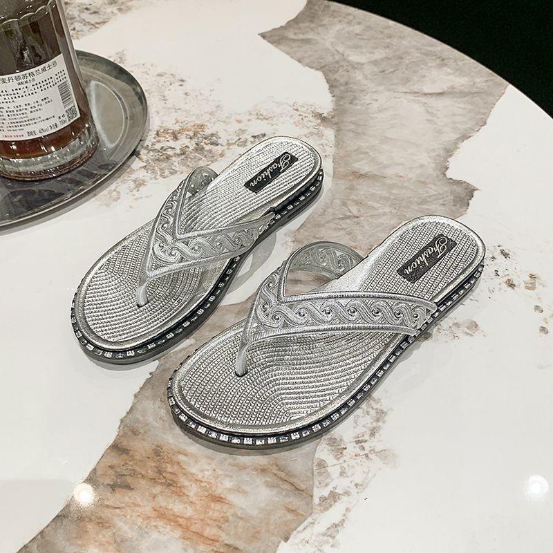 Korean Version of Trendy Flip-flops Casual Girls Versatile Non-slip Toe Cool Slippers 2025 Summer and Autumn New Fashion Internet Celebrities