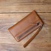 NZPJ Leather Men's Wallet Natural Leather Clutch Bag Long Bank Card Bag Large Capacity Coin Purse Casual Men's Mobile Phone Bag