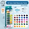 Professional 12/24/36 Color Solid Watercolor Paint Set for Beginners & Students