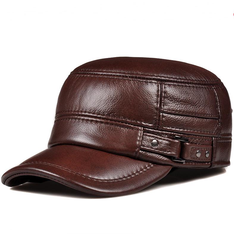 

Чоловічий капелюх-качка з натуральної шкіри - Зимовий, теплий, із захистом для вух, для людей середнього та похилого віку XL (57-58 cm) Adjustable жовтий/коричневий