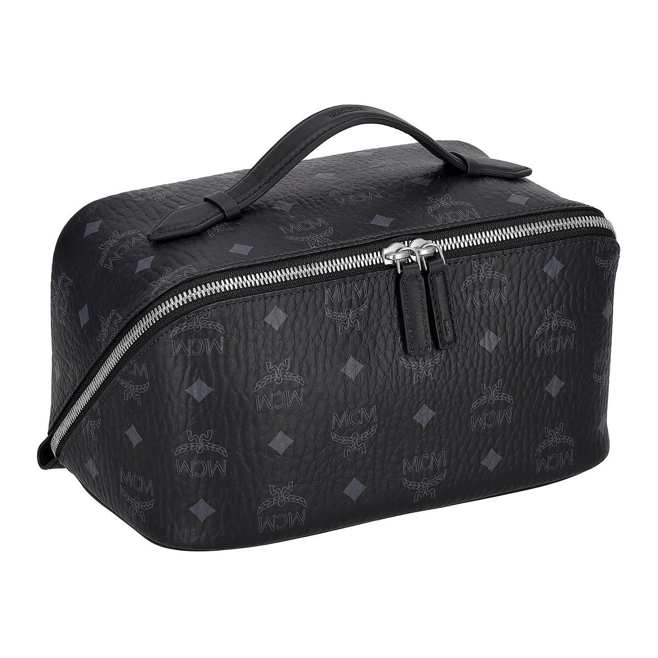 

MCM Ottomar Visetos Vintage Silver Hardware Canvas And Leather Trimmed Toiletry Bag Medium Women toiletry bag black MXZESTT06BK001 Basic Set (Bag+Dust Bag)