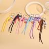 New Colored Hand Woven Keychain Braided Rope Heart Buckle Bag Pendant Bowknot Leather Bag Charms Ornaments Bag Decoration