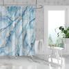 1 Piece Of 180X180Cm Blue Marble Pattern Digital Printing Shower Curtain Partition Bathroom Waterproof And Mold Resistant