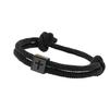 Elegant Rope Chain Bracelet With Crosses Pendant Sturdy Stainless Steel Unisex Fashion Accessory
