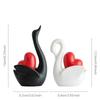 Love Couple Swan Ornament Ceramic Crafts Golden Love Sculpture White ceramic swan figurine  TV cabinet Home decor accessories