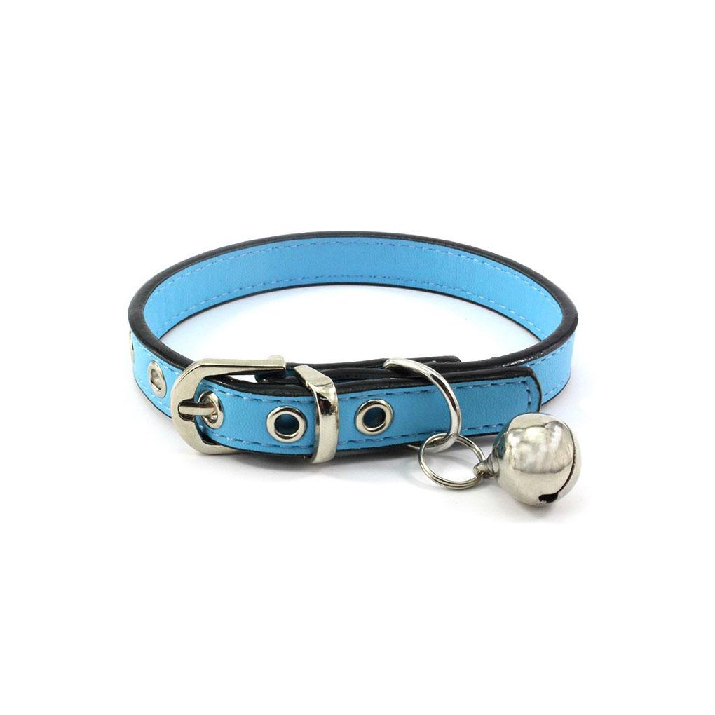 

PU Leather Pet Collar Portable Detachable Solid Color Universal Adjustable Replacement Pets Necklace Choker with Bell