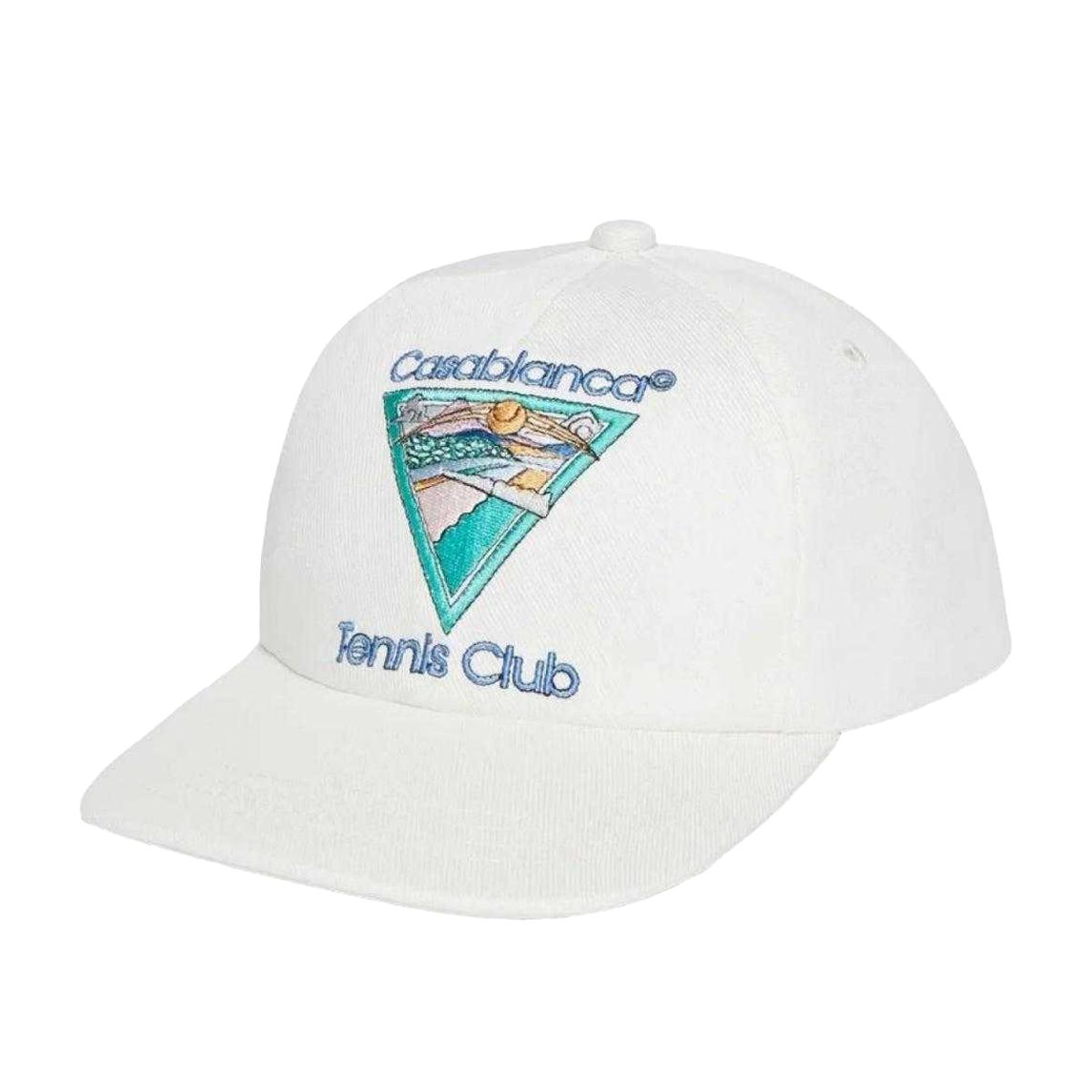 Casablanca Tennis Club Premium Baumwoll-Baseballkappe One Size weiß