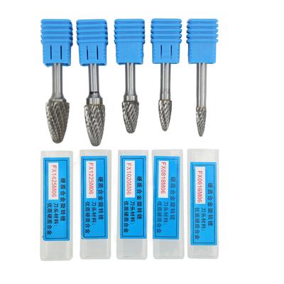 Double Cut Carbide Rotary File Bit Set 6mm Diameter Shank for Aircraft Vehicle Ship Surface
