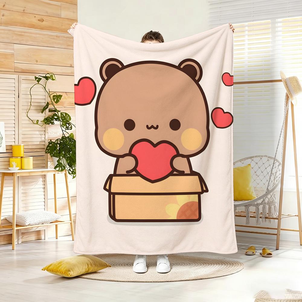 Kawaii Süß Cartoon B-Bubu D-Dudu Überwurf Leichtgewicht 240g Flanelldecke Weich Hautfreundlich für Sommerliche Kühlung