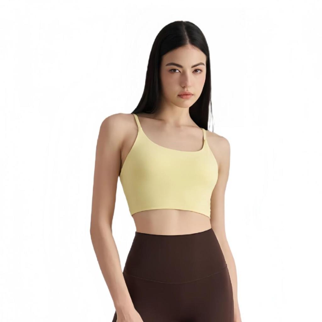 NULS Double-Sided Brocade Women's Sports Bra - Padded Naked Feel Vest for Yoga & Running Fitness