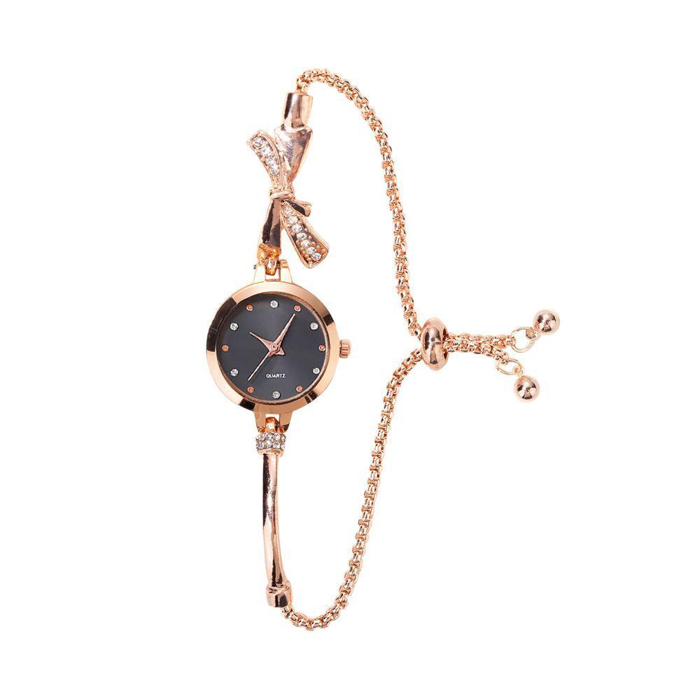 Fashion Cute Women Steel Bracelet Watch Adjustable Quartz Wristwatches Elegant Gold Small Dial Bracelet Watches Wholesale