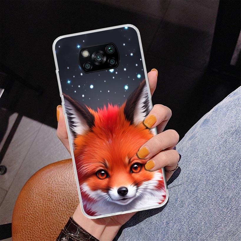 Animal Fox Phnoe Case for Xiaomi Poco X5 X6 X7 Pro X4 Gt F7 Ultra M8 M7 Redmi 15C 15 13C 13 12C 12 Unique Cover Coque Poco X7 X6