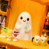 Miniature Ghost Bartender Figurine Pumpkin Figurine, Halloween Mini Bar Scene Coffee Atmosphere Light Decoration for Living Room, Entryway,