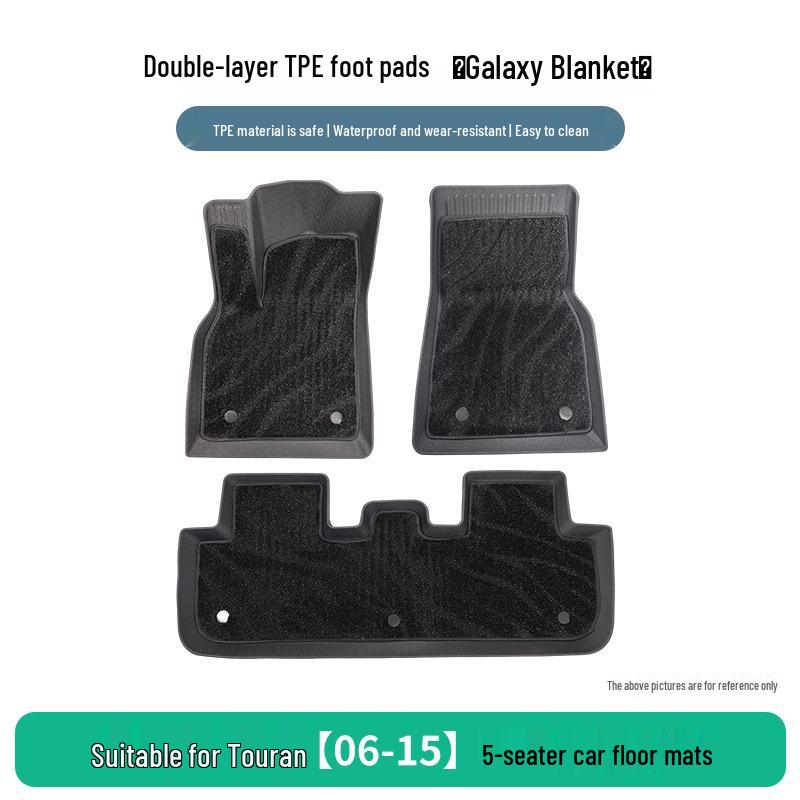 Volkswagen Touran 06-15 5-Seater Custom TPE 3-Piece Floor Mats Set
