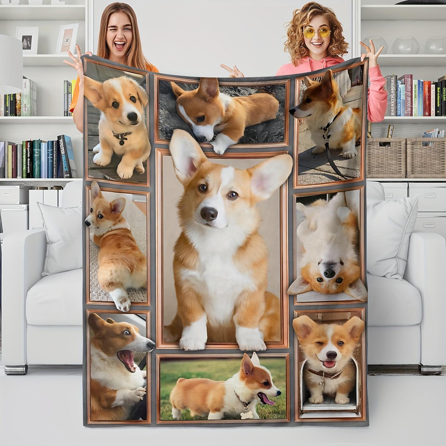 

Adorable Corgi Collage Print Blanket - Cozy and Cute Home Essentials, Perfect for Any Room, Adds a Sweet and Playful Touch 75x90cm