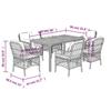 VidaXL Ensemble à Manger de Jardin avec Coussins 7 pcs, Table et Chaises de Patio, Meubles d'Extérieur Terrasse, Moderne, 3212045